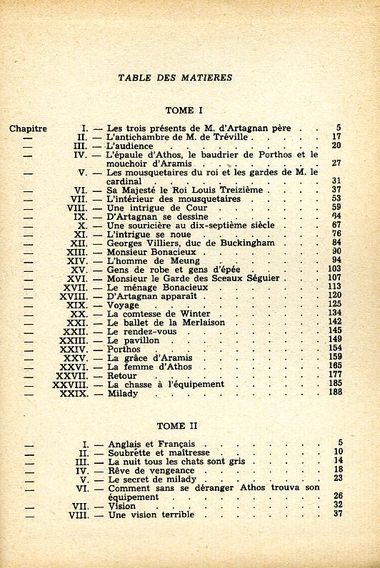 2 Tome Trois DUMAS depot 1951 TABLE 2 Tome Trois DUMAS depot 1951 TABLE
